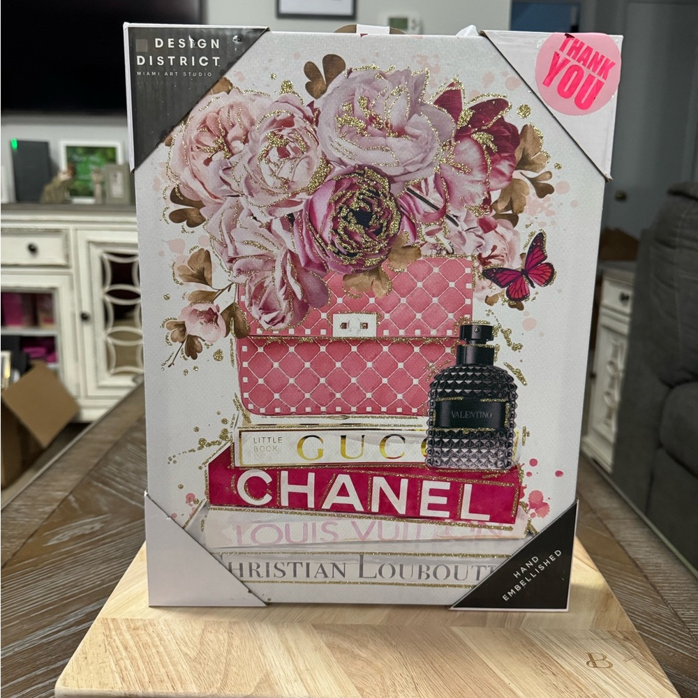 Floral Designer Print with Pink Accents